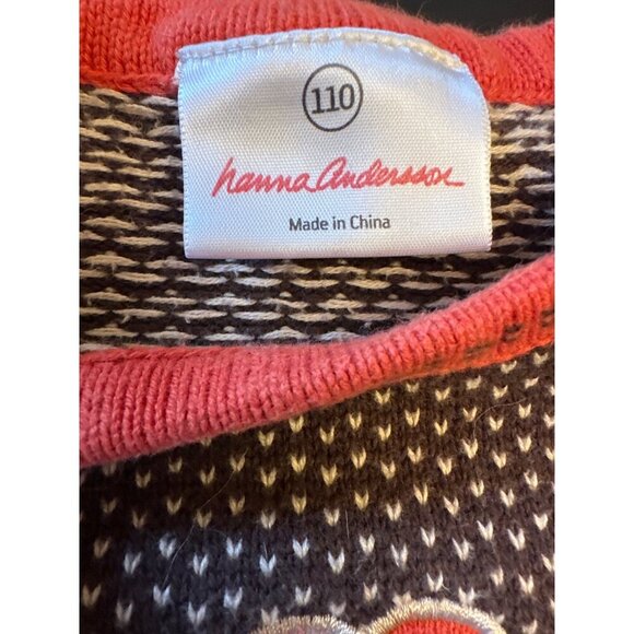 Hanna Andersson Girls 110 Combed Cotton Knit Dress Brown & Multicolor Stripes Lo - Picture 2 of 4